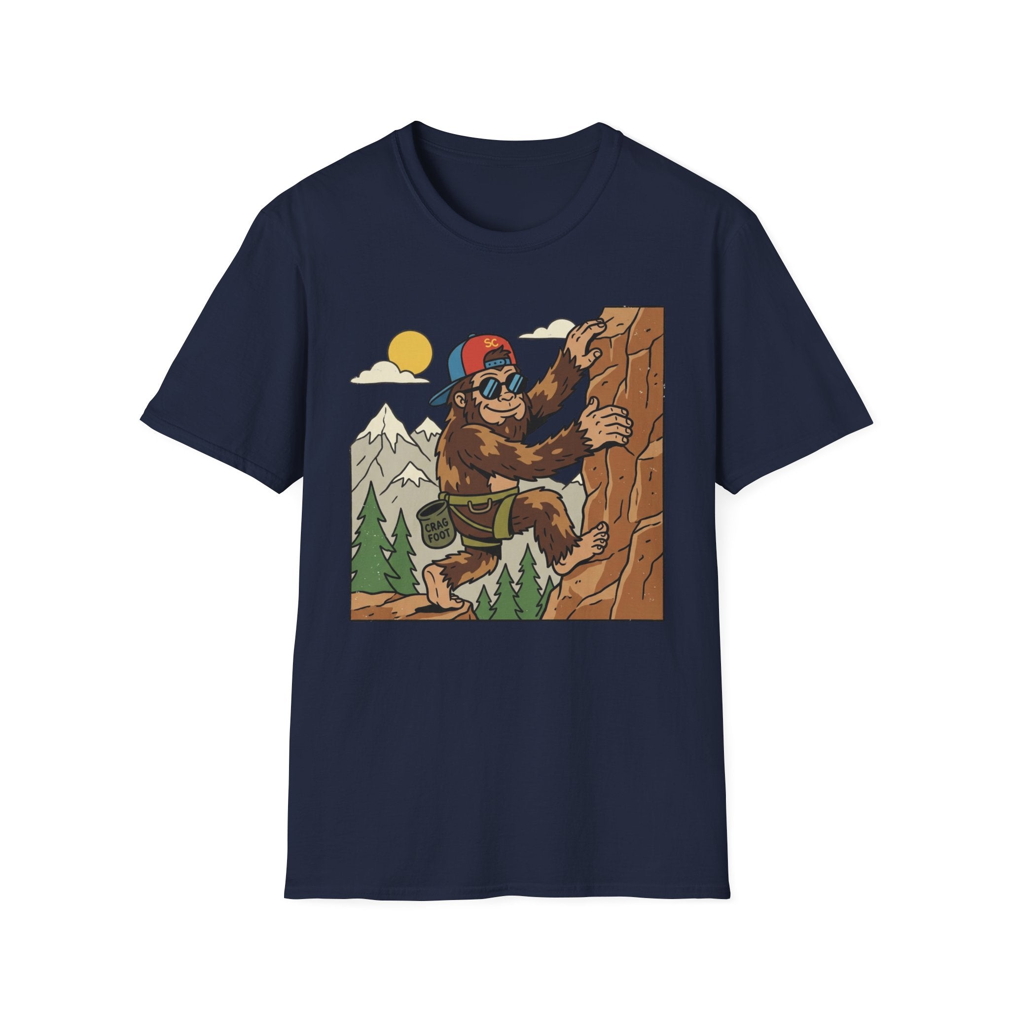 Bigfoot Cartoon Climbing T-Shirt