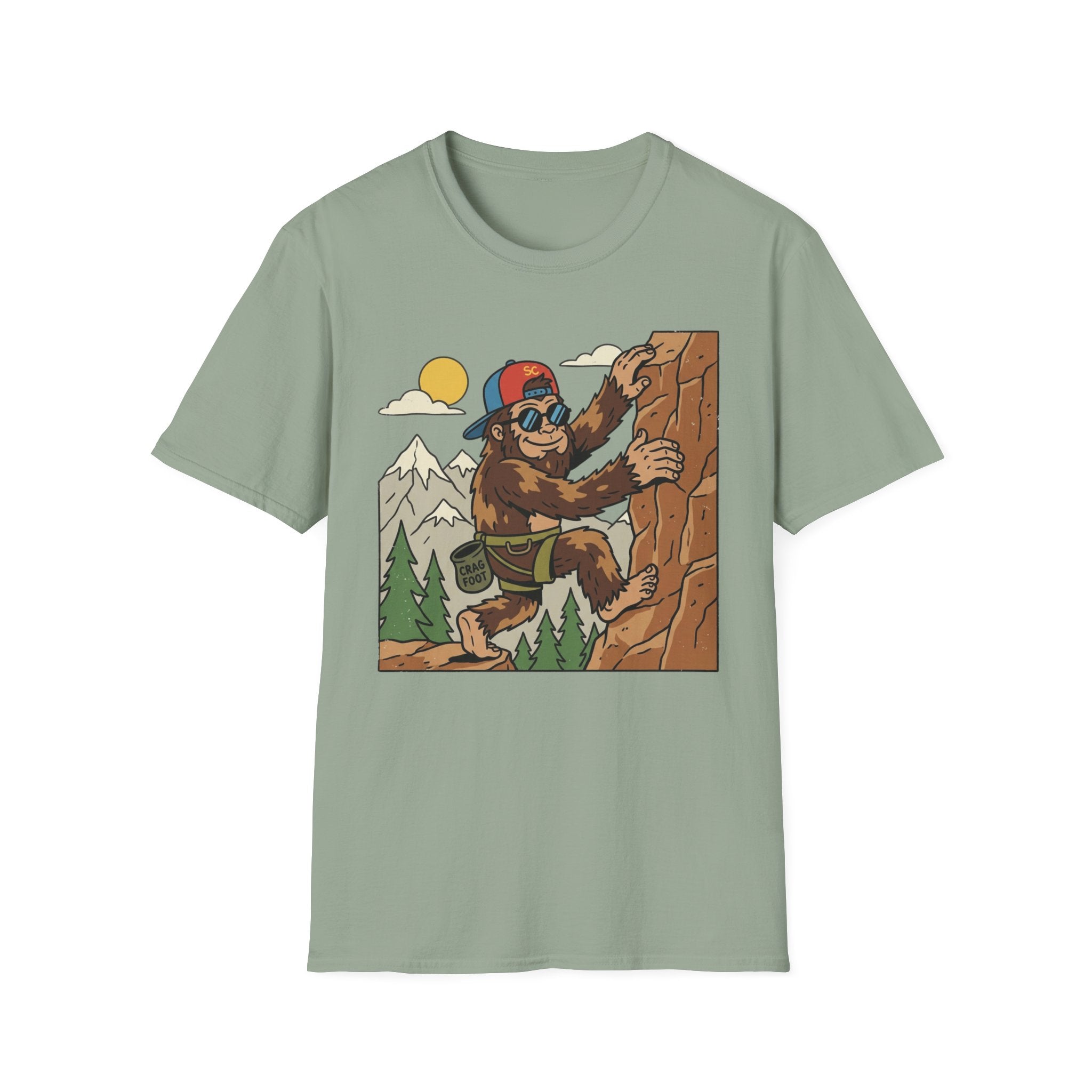Bigfoot Cartoon Climbing T-Shirt
