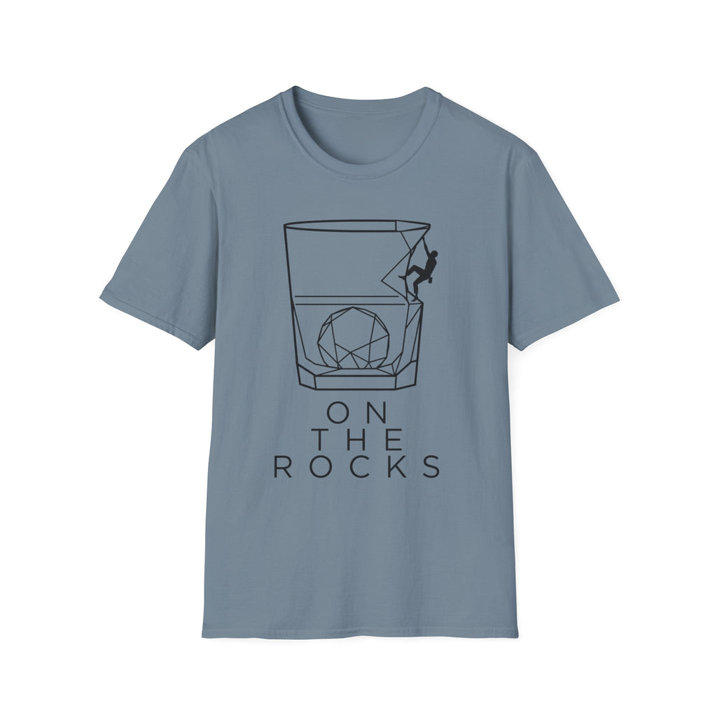 On The Rocks Line Art Climbing T-Shirt