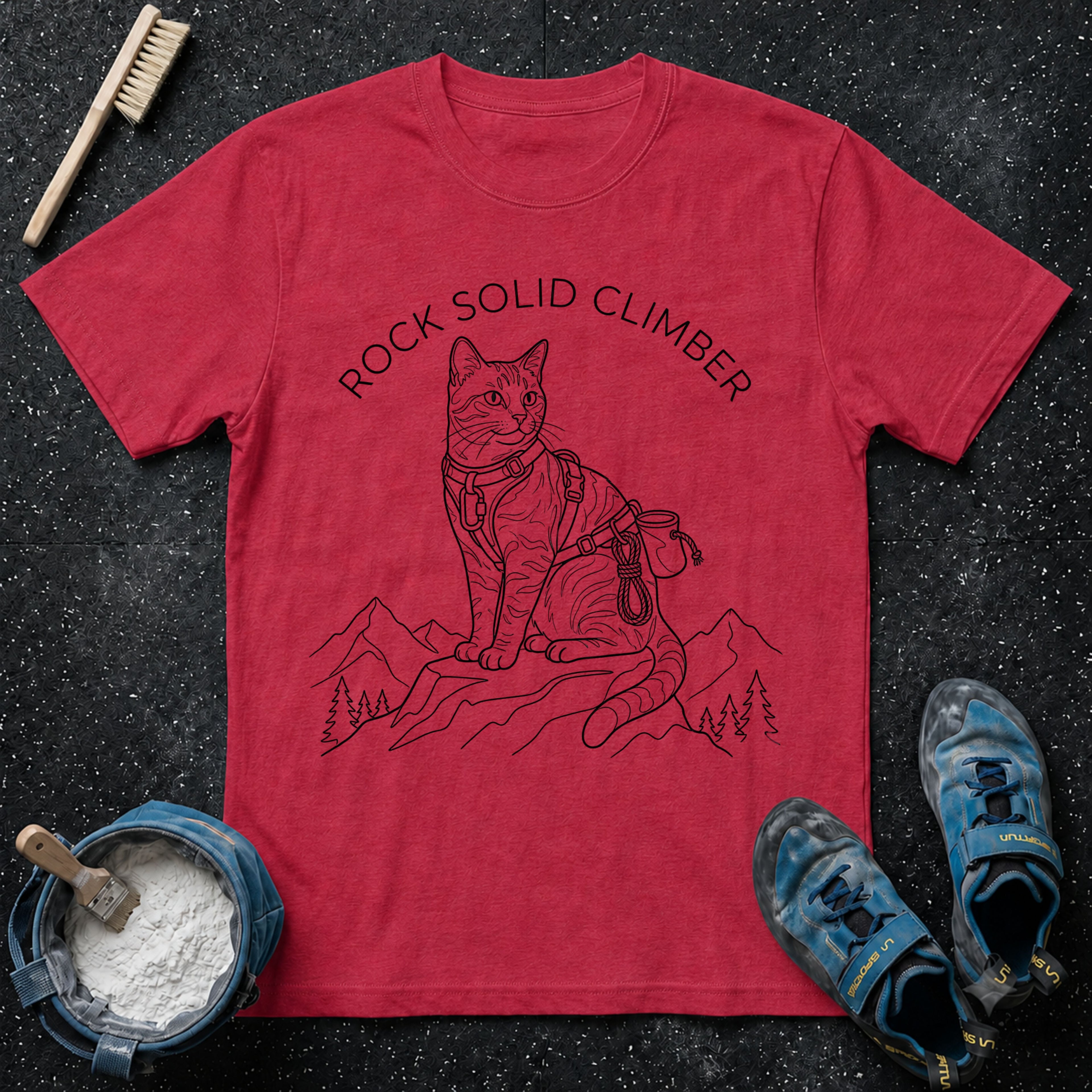 Rock Solid Climber Cat T-Shirt